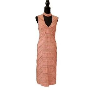 cinq a sept Pink Lace Elegant Boho Midi Dress- Size 4